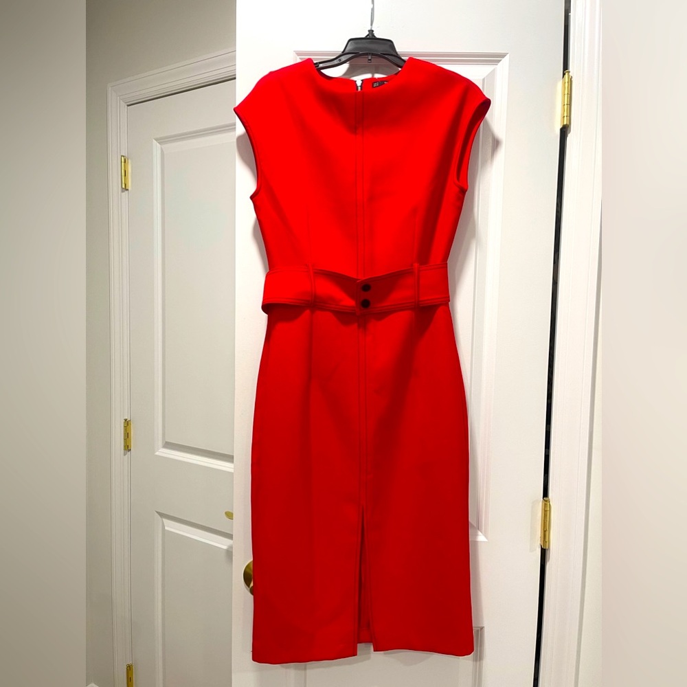 Brand new Zara red midi dress with belt! Size M